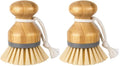 MR.SIGA Bamboo Palm Brush, Dish Scrub Brush, Bamboo Dish Brush, Pack of 2 | Scrub brush for dishes, pans, pots, kitchen sink cleaning, palm scrubber, palm scrub brush, dish scrubber