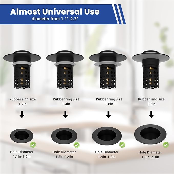 Universal Bathroom Sink Drain Strainer Hair Catcher, Oil Rubbed Bronze | Upgraded with Removable Stainless Steel Filter Basket, 3 in 1 Pop Up Sink Stopper for 1.1''~2.36'' Sink Basin Hole