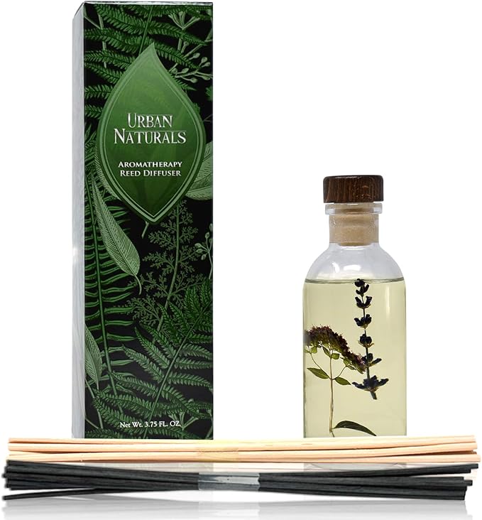 Garden Lavender Reed Diffuser Oil Set with Reed Sticks – Calming, Herbal Fragrance - Made in The USA