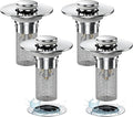 4Pack Bathroom Sink Drainer Hair Catcher, Pop Up Sink Drain Stopper with Filter Basket, Universal Drain Plug for Sink Drain, Stainless Steel Sink Drain Cover with Basket for Bathroom Stopper