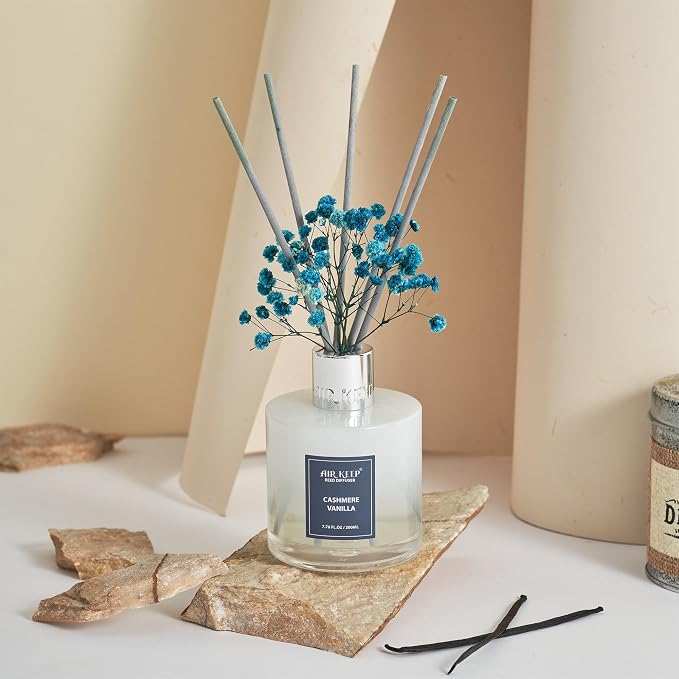 Reed Diffuser Set/Cashmere Vanilla/6.76 fl oz(200ml)/1 Pack/Home & Office Decor Aromatherapy Diffuser Oil Gift Set
