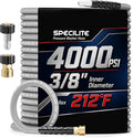 SPECILITE 100FT X 3/8" Pressure Washer Hose for Hot & Cold Max 212℉, 4000 PSI High Durability Steel Braided Layer Power Washer Hoses with 2 M22-14mm QC Adapters, Heavy Duty and Kink Resistant