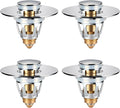 Bathroom Sink Stopper 4 Pack, Bathroom Sink Drain Strainer, Revolutionary Bathroom Accessories and Essentials (Chrome)