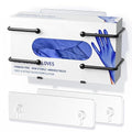 Glove Box Holder, Adhesive Wall-Mounted Metal Dispenser, Black | Tool-Free Adhesive Wall Mount Metal Glove Box Holder for Latex Rubber Gloves, Facial Tissues and Wipes Storage