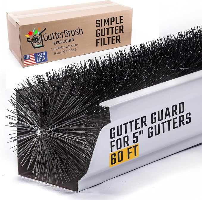 4.25" Gutter Guards, Fits 5 Inch Gutters, 60 Ft Leaf Filter | DIY gutter guard and leaf filter blocks leaves and debris, reduces cleaning and keeps water flowing in 5 inch gutters.