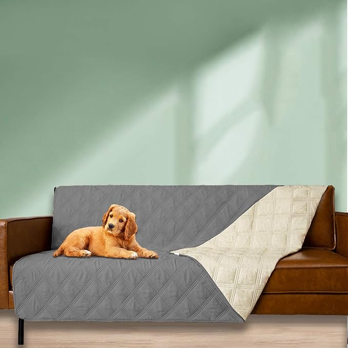 Ameritex Waterproof Dog Bed Cover Pet Blanket with Anti-Slip Back for Furniture Bed Couch Sofa (40x50 Inch (Pack of 1), Darkgrey)