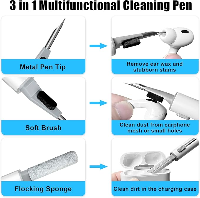 3 Pairs Replacement Ear Tips for AirPods Pro 2nd & 1st(S/M/L, White) | with Noise Reduction Hole, Silicone Ear Tips with Cleaning Pen & Portable Storage Box, Fit in the Charging Case