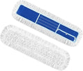 36" Dust Mop Replacement Pad: 2 Pack | Fit 36" Commercial Dust Mop/Broom, Durable Thick Washable Cotton, Dry Mop Head, For Hardwood Tile Schools Offices Industrial
