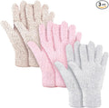 Patelai 3 Pairs Microfiber Plant Dusting Gloves Leaf Cleaning Gloves for Indoor Plants, Blinds, Furniture, House(Large,Pink, Nude, White)