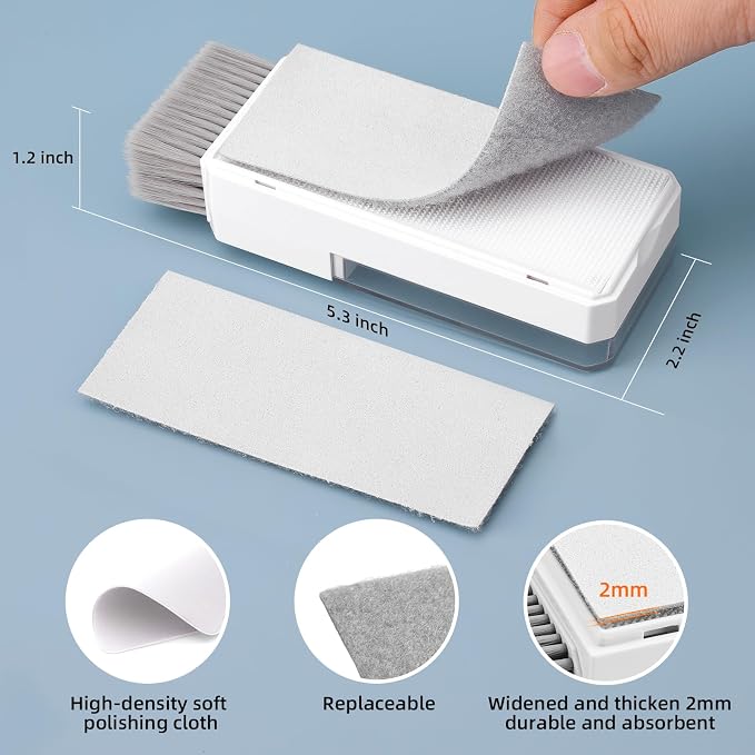 2 Pack Keyboard Cleaner & Laptop Cleaning Kit, All-in-1 for Computer PC | Electronics Deep Cleaning Reusable Brush Tool, Screen-Safe Spray, for iPhone iPad Macbook Airpod Camera, Gaming Accessories