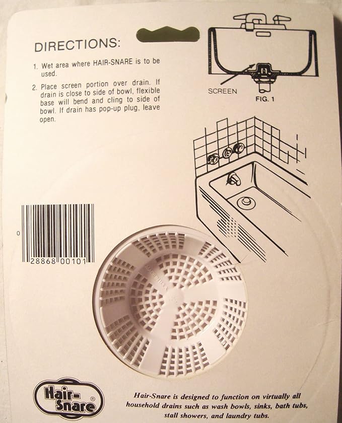 O'Malley Hair Snare Drain Cover Universal - White (2 Pack) …