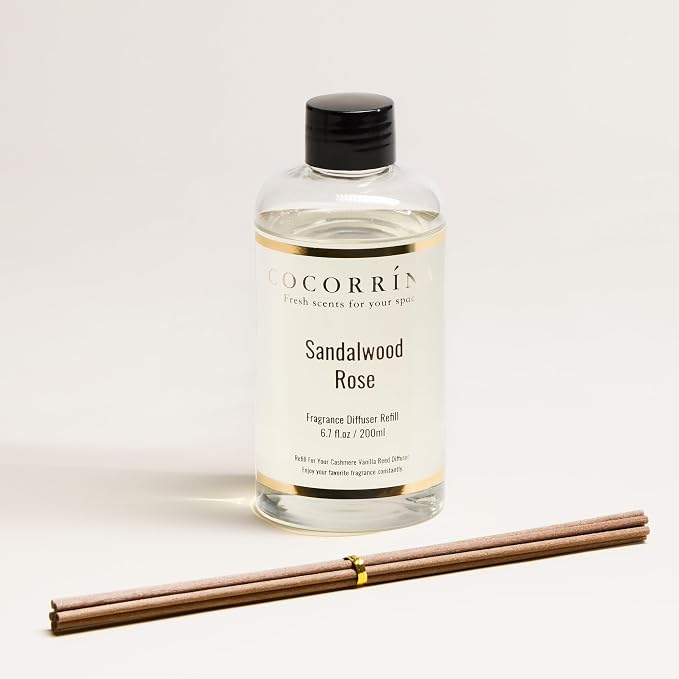 Refill - Sandalwood Rose 6.7 Fl.oz Reed Diffuser Refill with 8 Sticks