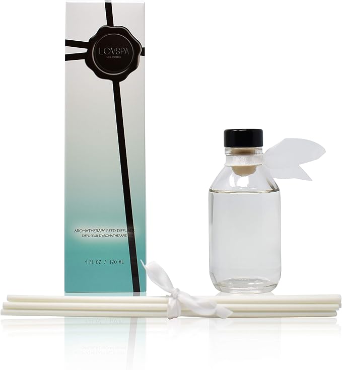 Reed Diffuser Set - Summer Linen Scented Diffuser with Sticks | Home Fragrance Reed Diffuser for Bedroom, Bathroom Shelf Décor - Made in the USA