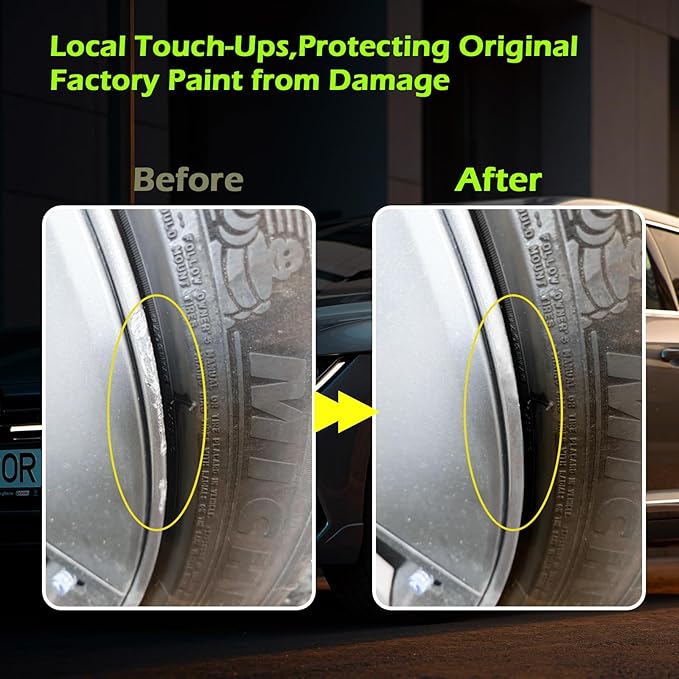 FOLLOWIN Silver Rim Touch Up Paint for Cars,Car Paint Scratch Repair Rim Curb Rash,1OZ(30ml)