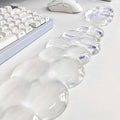Mouse Pad with Wrist Rest, Soft Cloud Gel Keyboard Mouse Pad Set with Hand Wrist Support, Cute Non Slip Office Desk Accessories for Comfort/Pain Relief/Computer/Laptop (Clear Cloud)