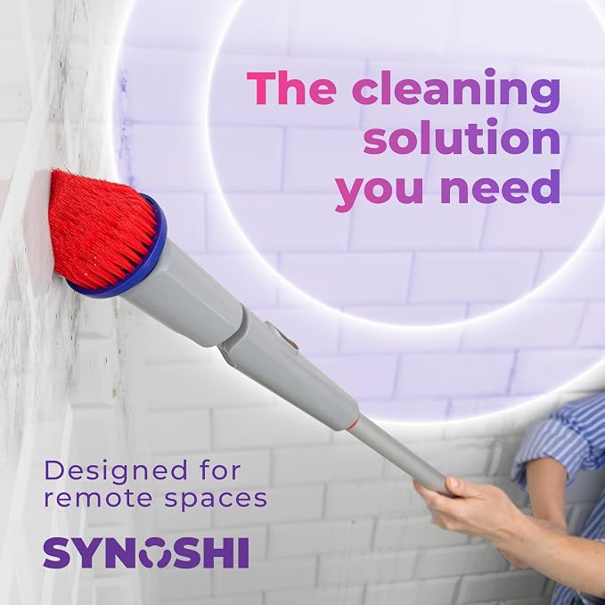 Synoshi PRO Electric Spin Scrubber Extension Handle | Electric Bathroom Scrubber for Cleaning Extension Handle. Extends up to 29.5 Inch (75 cm)