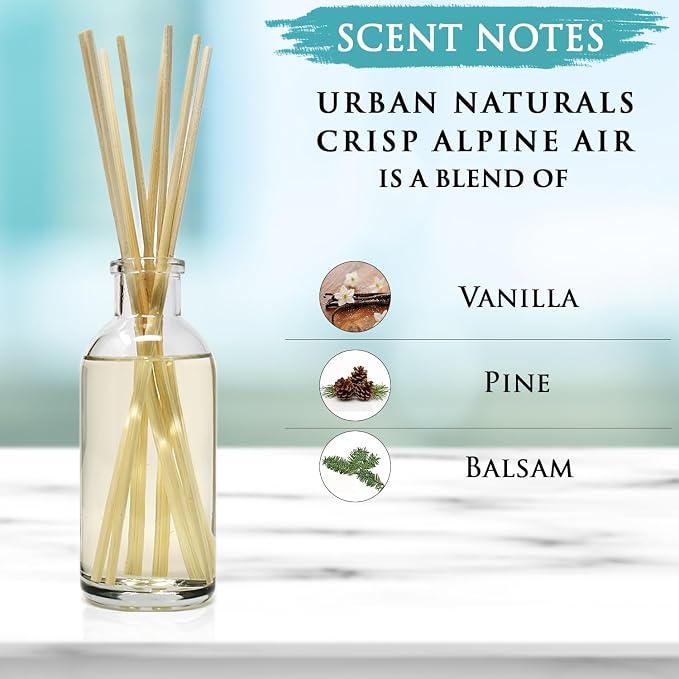 Reed Diffuser Set, Crisp White Linen - Bathroom Shelf Décor | Citrus, Ozone, Ylang-Ylang, Lilies & Sandalwood Scent Notes for a Fresh, Clean Cotton Smelling Home, Made in the USA