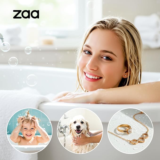 zaa Drain Hair Catcher - Bathtub Drain Cover, Hair Stopper for Bathtub Drain, 304 Stainless Steel Drain Protector and Hair Trap for Flat & Pop-up Drains, Silver Gray