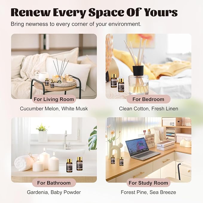 MAYJAM Essential Oils Set - Fragrance Oil for Diffuser Soap Candle Making | Long Lasting Scents Diffuser Oil for Home Office Yoga, Unique Gift Set for Families and Friends - 20x5ml