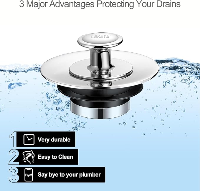 LEKEYE Shower Drain Hair Catcher | Bathtub Stopper/Shower Drain Cover/Drain Protector for Bathtub and Bathroom