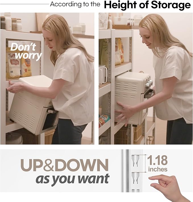 HOMEDANT House 5-Tier Laminated Metal Shelving Unit Adjustable Storage Utility Rack Heavy Duty Shelves Organization Multipurpose Shelf Kitchen Garage Pantry Closet 4Pack