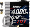 SPECILITE 3/8"×50FT Pressure Washer Hose Max 212℉, 4000PSI Hot and Cold Water Power Washer Hoses, Steel Wire Braised Extension Hose with 2 QC Adapters, Flexible and Kink Resistant, Industrial-grade