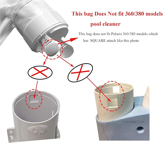ATIE K16 Pool Cleaner All Purpose Bag with Hook and Loop Fastener Enclosure for Polaris 280, 480 Pool Cleaner All Purpose Bag K16 (2 Pack)