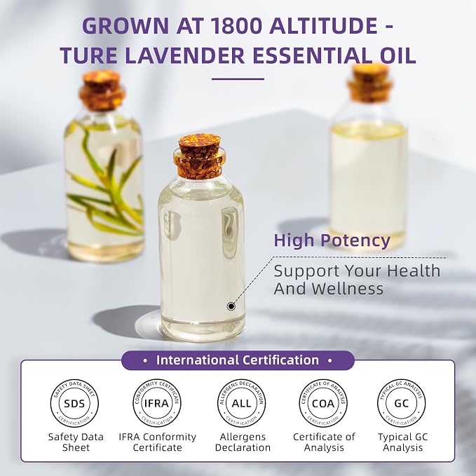 HIQILI Lavender Essential Oil for Aromatherapy, Candle & Soap Making | Large Capacity for Hotels Spas Salons & DIY Studios, Calming Scent, Relaxation & Skin Care - 1000mL / 32 fl oz