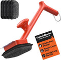 ThermoMaven BBQ Grill Brush Bristle Free - 17" Safe Steam Grill Cleaner Brush with Scraper and 5 Brush Heads for Porcelain/Gas/Charcoal Grill Outdoor Grill Barbecue Cleaner