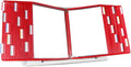 Tarifold Desktop Reference Display System, 40 Pockets, Expandable, Red | 40 double-sided PVC pockets, holds 80 letter-size sheets, sturdy metal base, quick-find indexing, quick and easy to assemble