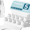 5 Pairs Replacement Ear Tips for AirPods Pro 3(White) | with Noise Reduction Hole,Built-in dust Guard Screen Silicone Ear Tips with Cleaning Pen - 5 Sizes(XXS/XS/S/M/L)