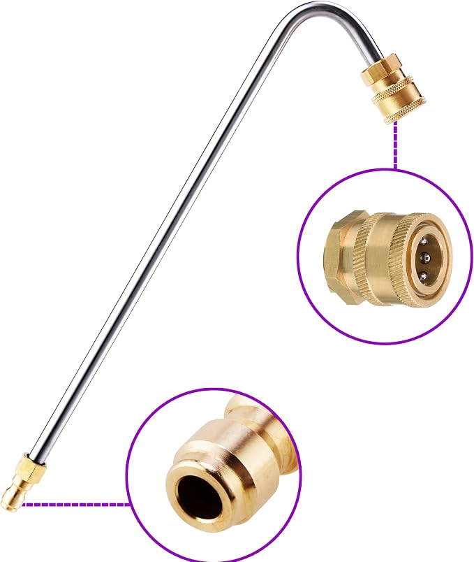 RIDGE WASHER Gutter Cleaner Attachment for Power Washer, 120 Degree | 13 Inch Extension Wand Angled for Gutter Cleaning with 5 Spray Nozzle Tips, 1/4 Inch Quick Connect, 4000 PSI