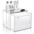 Acrylic Disposable Facial Towels Holder, Wall-Mounted, Clear | Premium Thicken Acrylic | Compatible with Clean Skin Club Towel XL | Skin Care Organizer with Drawer | Bathroom Vanity