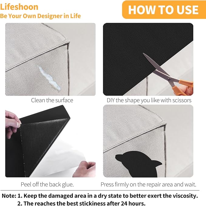 Fabric Repair Patches, 35X79 Inch Canvas Self-Adhesive Fabric Patches Tape Durable, DIY Large Canvas Repair for Sofa, Couches, Furniture, Chair, Clothing （35X79 Inch, Medium Grey）