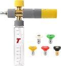 Tool Daily Foam Cannon, Small Foam Cannon for Pressure Washer | 5 Power Washer Nozzle Tips, 1/4 Inch Quick Connect