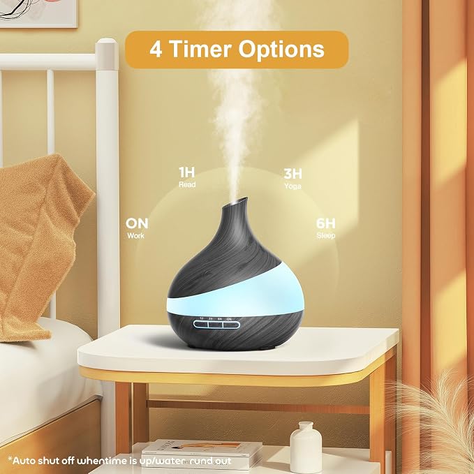 Essential Oil Diffuser for Women: 500ml with 14 Color LED | Aromatherapy Diffuser with 2 Mist Levels - Ideal for Bedroom, Office & Travel - Auto Shut-Off for Safe Sleep