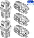 M METERXITY 5-Pack Flat Fan Spray Tip, 110 Degree 1/4BSPT Male Stainless Steel Pressure Washer Nozzles Cleaner Nozzle Replacement W Sealing Tape for Water Guns (1.1mm Orifice)