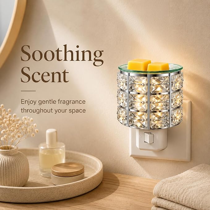 MeplLivs Warmers Pluggable Fragrance Warmer- Decorative Plug-in for Warming Scented Candle (Silver) | Decorative Plug-in Wax Melt Warmer for Home Decor, Silver Design, Gifts & Aroma