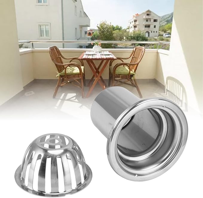 Roof Floor Drain Roof Dome Drain Cover Outdoor Anti Blocking Strainer Floor Line Leak Gutter Cleaning Tool Stainless Steel for Balconies Gardens Basements Restaurants(4in)