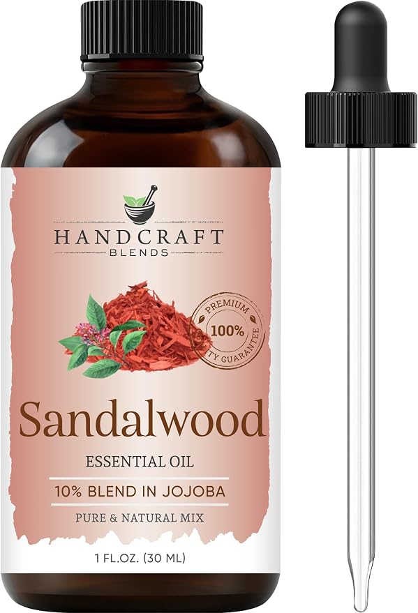 Handcraft Blends Sandalwood Essential Oil – 1 Fl Oz – Pure and Natural – Premium Grade Essential Oil for Diffuser and Aromatherapy, Skin, Massage, Candle and Soap Making Fragrance
