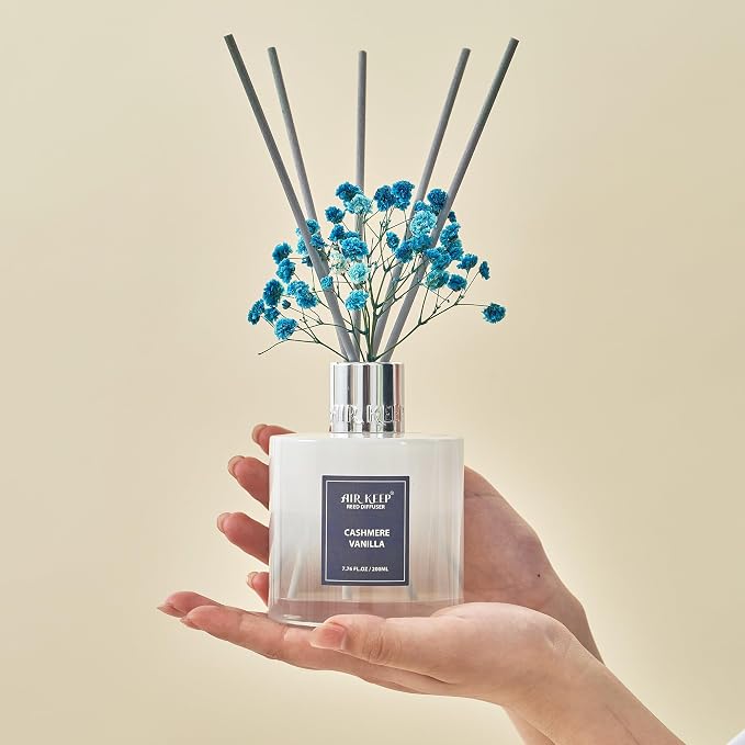 Reed Diffuser Set/Cashmere Vanilla/6.76 fl oz(200ml)/1 Pack/Home & Office Decor Aromatherapy Diffuser Oil Gift Set
