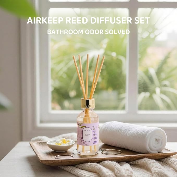 Reed Diffuser Oil Set with Reed Sticks,Lavender Garden Aromatherapy Oil Scent Diffuser for Home Office Bathroom Decoration Perfume and Gifts 3.38 oz/100ml