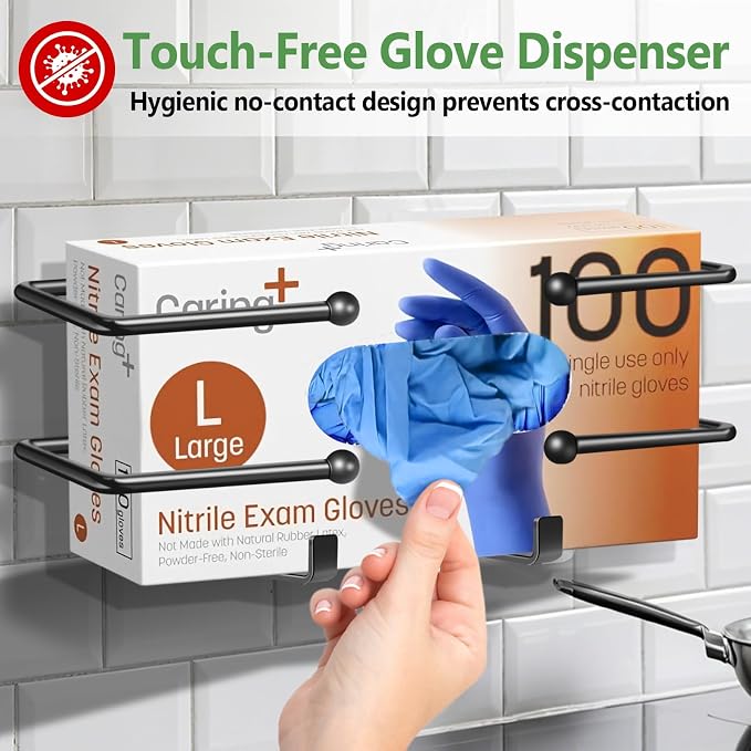 Kevenal Glove Dispenser, Lab Supply Dispensers Industrial Heavy-Duty 5mm Thick Wall-Mounted Box for Nitrile/Latex/Vinyl Gloves - Commercial Grade for Auto Shops, Food Service, Home Organizer