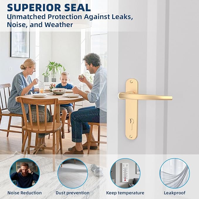 Heavy-Duty 36 ft x 2 in Weather Stripping, Extra Thick 2mm Door Draft Stopper Silicone Seal Strip for House and Glass Shower Doors for Collision and Side Gaps of Door and Windows, White
