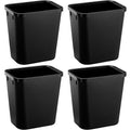 Black Small Trash Can 4Pack, 2Gallon/8 L Plastic Office Trash Can Garbage Can Under Desk, Trash Cans for Bedroom, Office and Kitchen, Bathroom Trash Can Fits Narrow Space, Plastic Trash Can