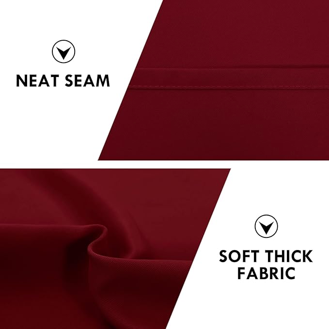 DWCN Christmas Burgundy Room Darkening Blackout Curtains - Thermal Insulated Privacy Energy Saving Window Curtain Drapes 38 x 54 inch Length, Set of 2 Bedroom Living Room Curtains