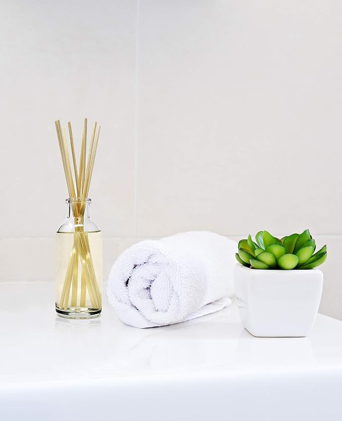 Reed Diffuser Set, Winter Birch - Bathroom Shelf Décor | Birch Wood & Balsam Scented Oil with Bamboo Reed Sticks, Great Holiday Home Fragrance Air Freshener for the Living Room