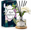 Reed Diffuser Set, White Linen & Sandalwood 6.7 fl oz Oil Scent Diffuser with Sticks, Home Fragrance Diffuser for Bathroom Bedroom Office Shelf Décor
