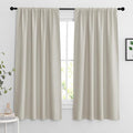 RYB HOME Curtains for Bedroom 84 inches Long, Blackout Thermal Insulating Window Treatment Drapes for Living Room Bathroom Basement Laundry Classroom, W 42 x L 84, Beige, 2 Panels