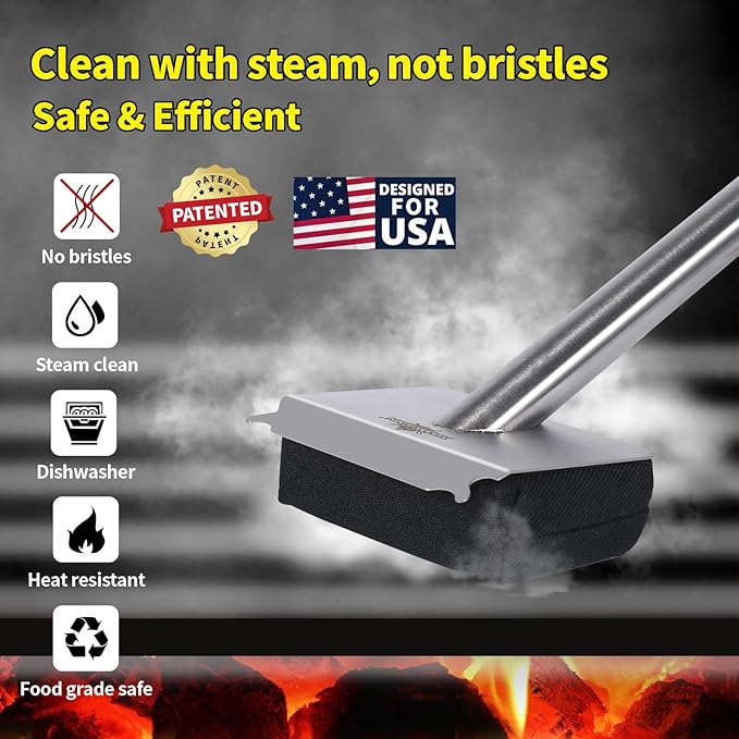 XUDAKAIXIN Grill Brush Bristle Free,(Only Replaceable Cleaning Head No Grill Brush)-Black